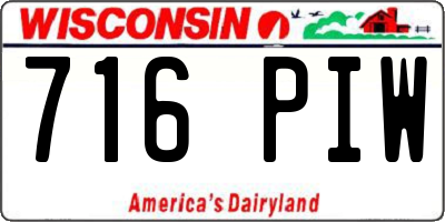 WI license plate 716PIW