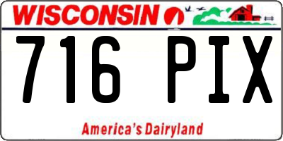 WI license plate 716PIX