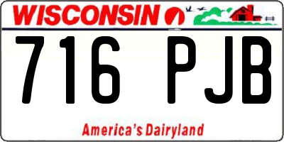 WI license plate 716PJB