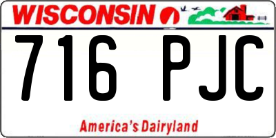 WI license plate 716PJC