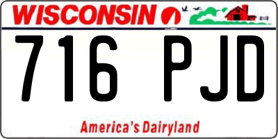 WI license plate 716PJD
