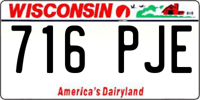 WI license plate 716PJE