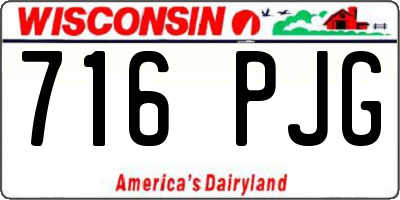 WI license plate 716PJG