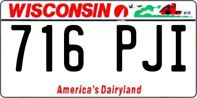 WI license plate 716PJI
