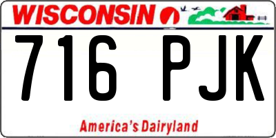 WI license plate 716PJK