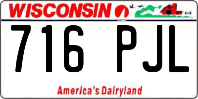 WI license plate 716PJL