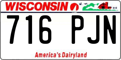 WI license plate 716PJN