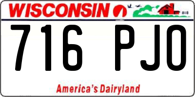 WI license plate 716PJO