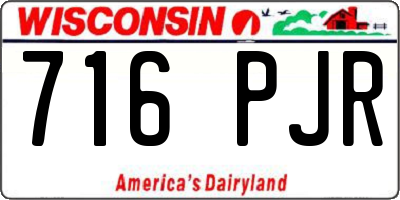 WI license plate 716PJR
