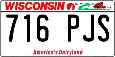 WI license plate 716PJS