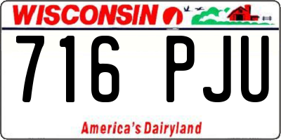 WI license plate 716PJU