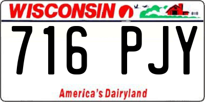 WI license plate 716PJY