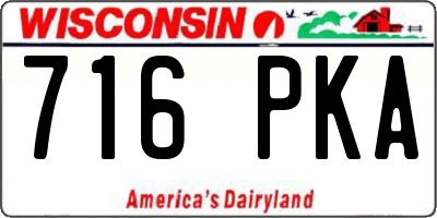 WI license plate 716PKA