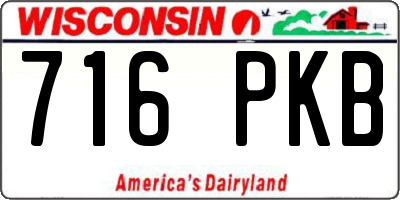 WI license plate 716PKB