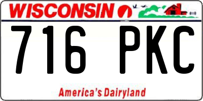 WI license plate 716PKC