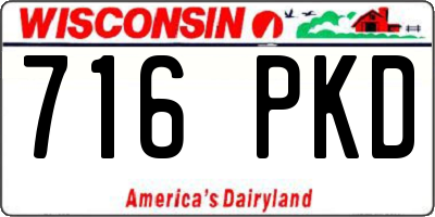 WI license plate 716PKD