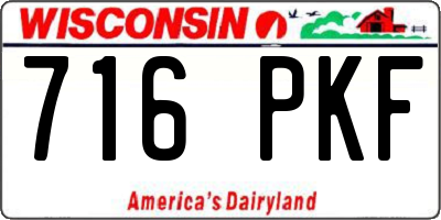 WI license plate 716PKF