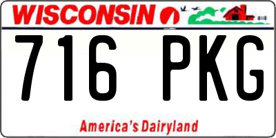 WI license plate 716PKG