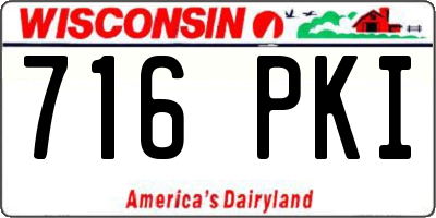 WI license plate 716PKI