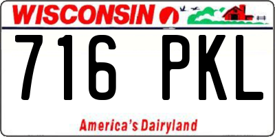 WI license plate 716PKL