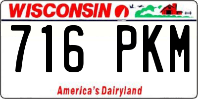 WI license plate 716PKM