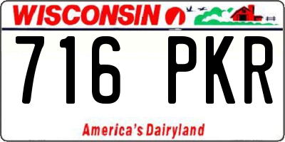 WI license plate 716PKR