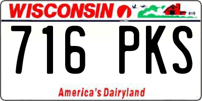 WI license plate 716PKS