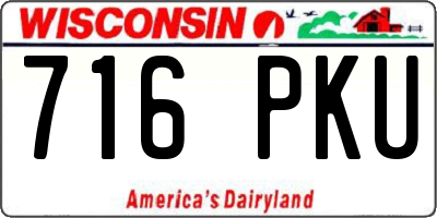 WI license plate 716PKU