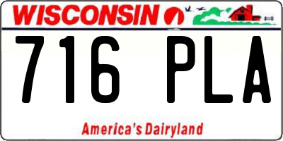 WI license plate 716PLA