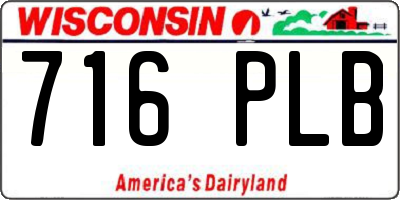 WI license plate 716PLB