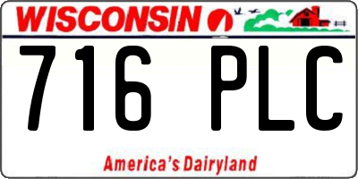 WI license plate 716PLC