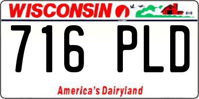 WI license plate 716PLD