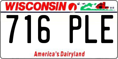 WI license plate 716PLE