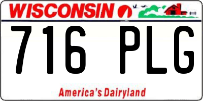 WI license plate 716PLG