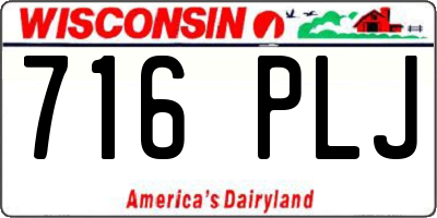 WI license plate 716PLJ