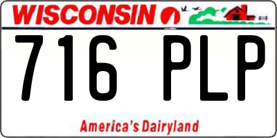 WI license plate 716PLP