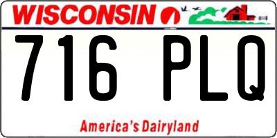 WI license plate 716PLQ