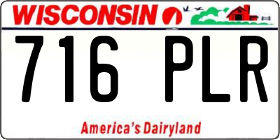 WI license plate 716PLR