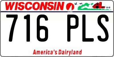 WI license plate 716PLS