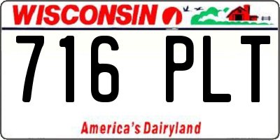 WI license plate 716PLT