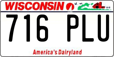 WI license plate 716PLU