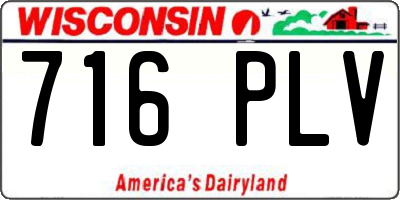WI license plate 716PLV