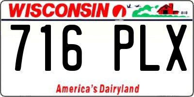 WI license plate 716PLX