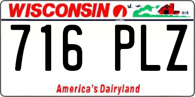 WI license plate 716PLZ