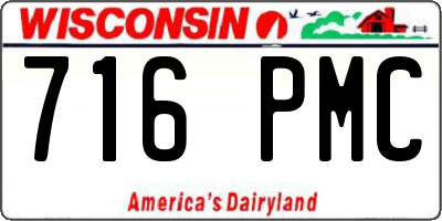 WI license plate 716PMC