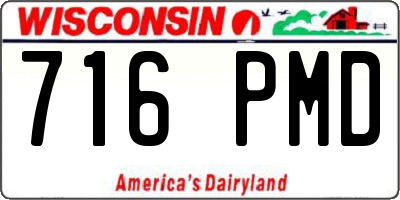 WI license plate 716PMD