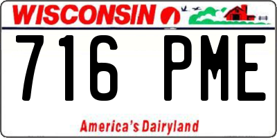 WI license plate 716PME