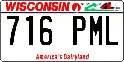 WI license plate 716PML
