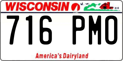 WI license plate 716PMO