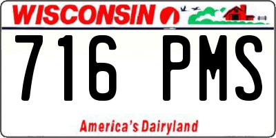 WI license plate 716PMS